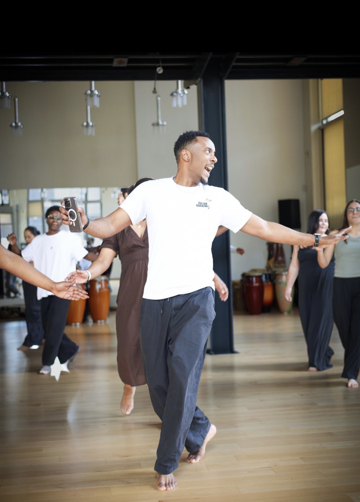Melo Omat leading a Movement Medicine workshop